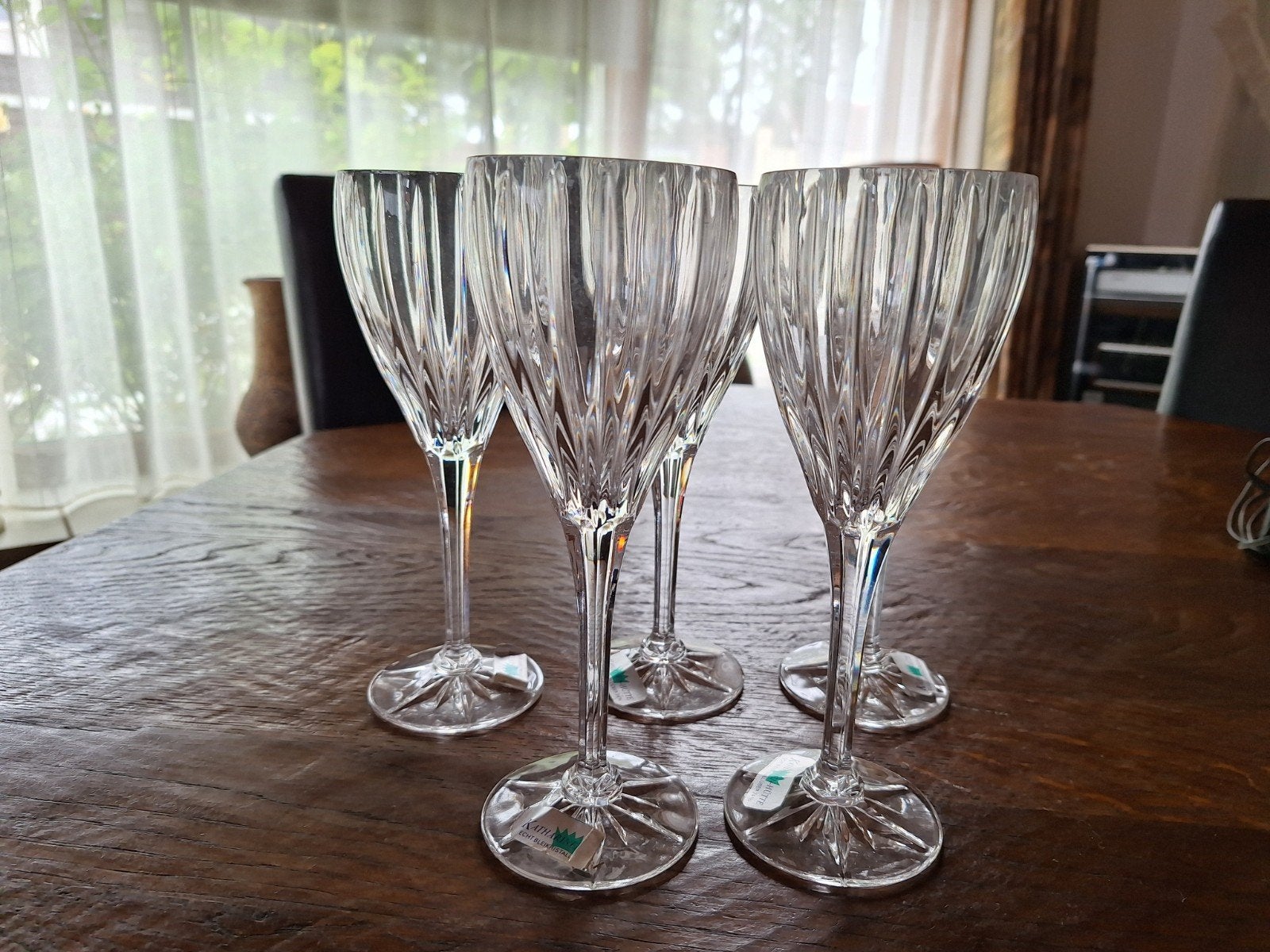 Set van 5 Katharinenhütte kristallen wijnglazen, Antiek en Kunst, Ophalen