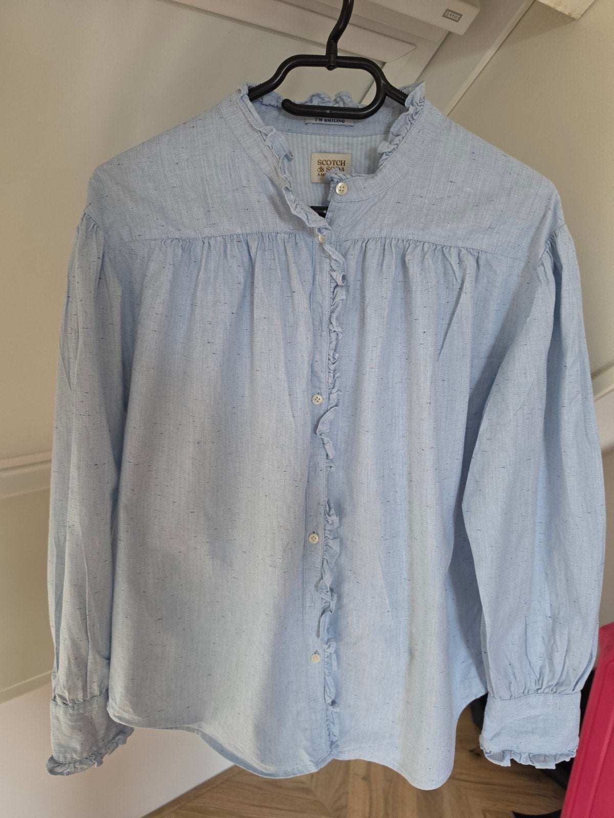 blauwe blouse scotch & soda maat m, Ophalen of Verzenden, Zo goed als nieuw, Blauw