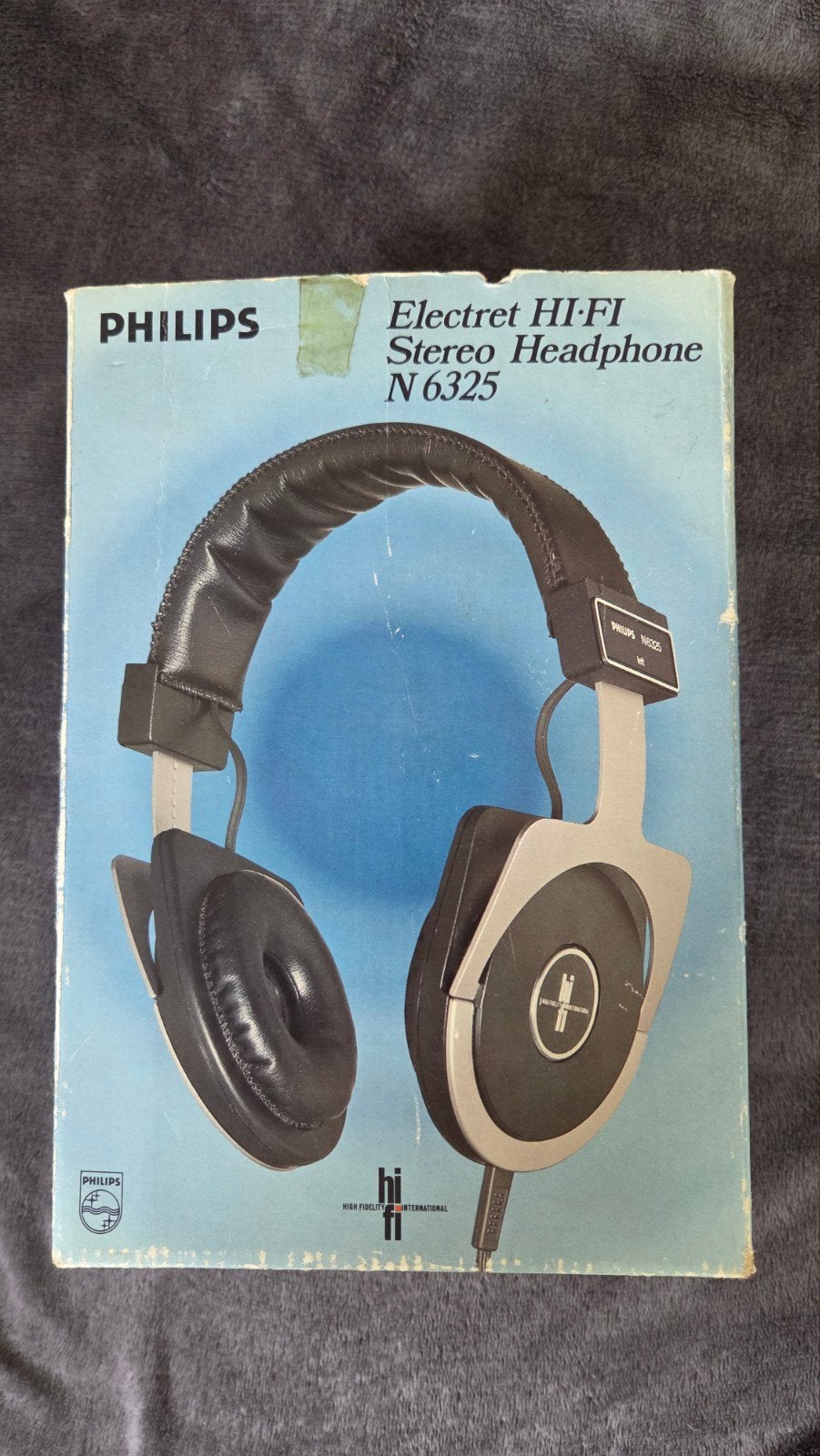 Vintage Philips Electret HI-FI Stereo Hoofdtelefoon N 6325, Philips, Gebruikt, Ophalen of Verzenden, Over-ear