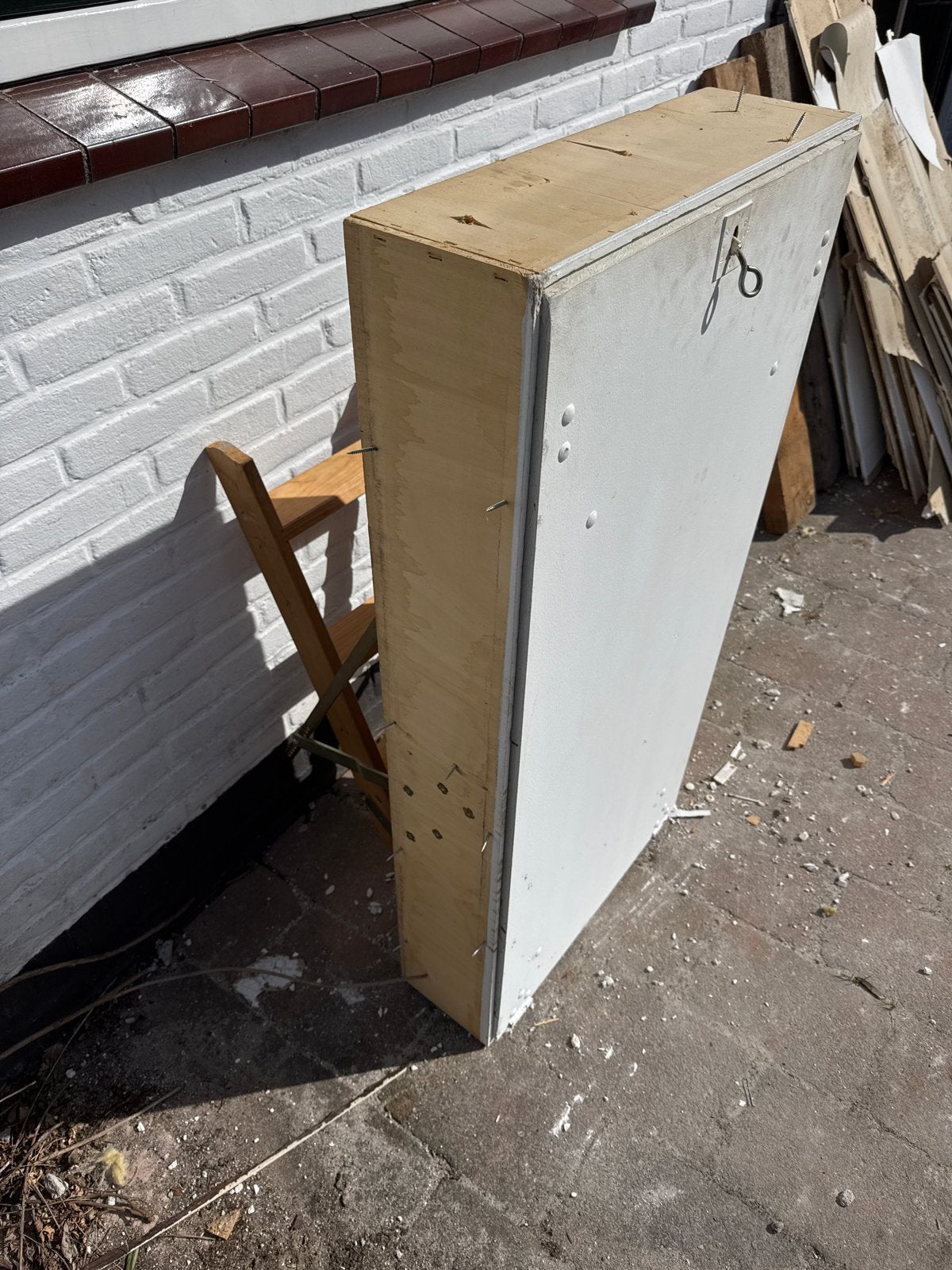 Opvouwbare houten zoldertrap met luik / vlizotrap, Doe-het-zelf en Verbouw, Ophalen, Gebruikt, Trap, Opvouwbaar of Inschuifbaar