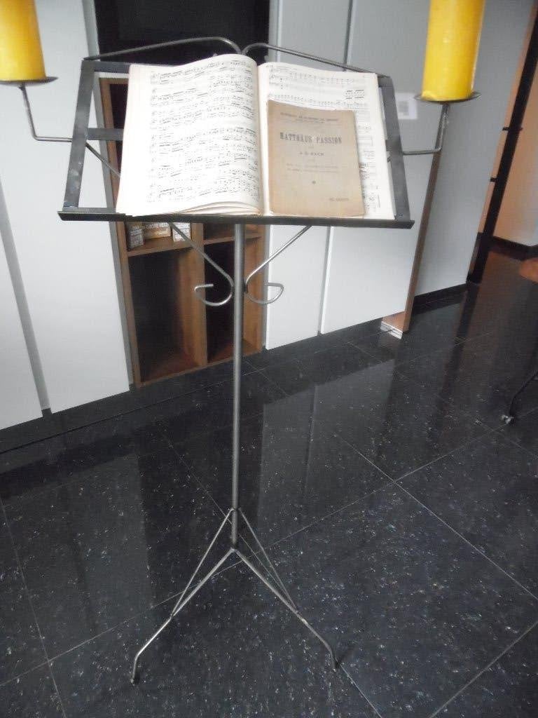CLASSIC MUZIEK STANDAARD METAAL MET KAARSEN, Ophalen of Verzenden, Gebruikt, Muziekstandaard