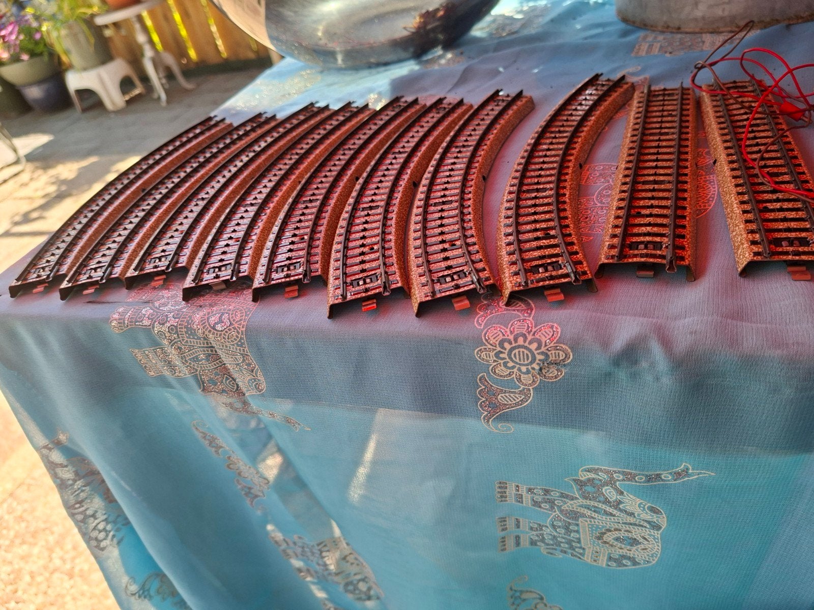 Metaal Marlin rails 5 euro, Ophalen, Wisselstroom, Gebruikt, Rails