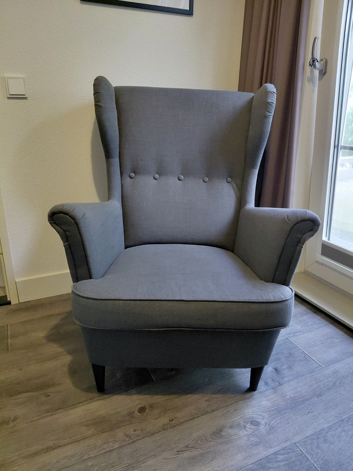 Ikea Strandmon fauteuil stoel Grijs, Ophalen, Gebruikt, 75 tot 100 cm, 75 tot 100 cm