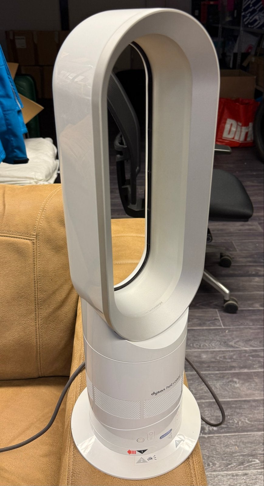 Dyson Hot + Cool AM05 Ventilator en Kachel – Wit/Zilver, Witgoed en Apparatuur, Ventilatoren, Zo goed als nieuw, Overige, Ventilator met afstandsbediening