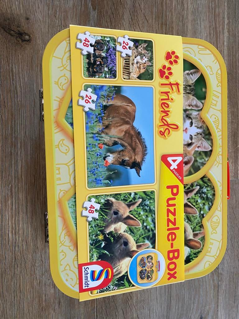 Schmidt puzzels in metalen koffer - Nieuw!, Ophalen of Verzenden, 10 tot 50 stukjes, Nieuw, 4 tot 6 jaar