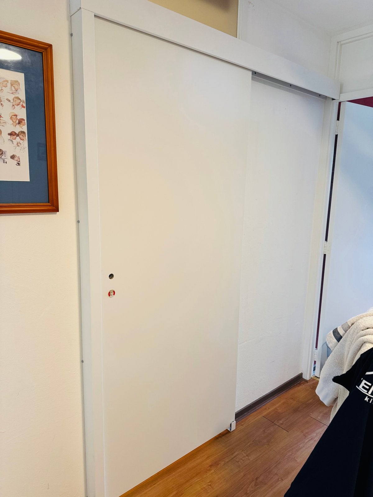 Witte schuifdeur met bovenlicht - Modern en ruimtebesparend, Ophalen, Gebruikt, 80 tot 100 cm, Binnendeur
