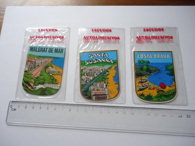 sticker oud SPanje Espana Malgrat costa brava zee strand 3x, Verzenden, Zo goed als nieuw, Bedrijf of Vereniging
