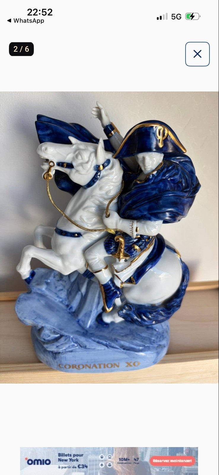 Coronation XO Napoleon op paard porseleinen leeg  beeld, Ophalen of Verzenden, Steen of Keramiek, Beeld, Meerkleurig