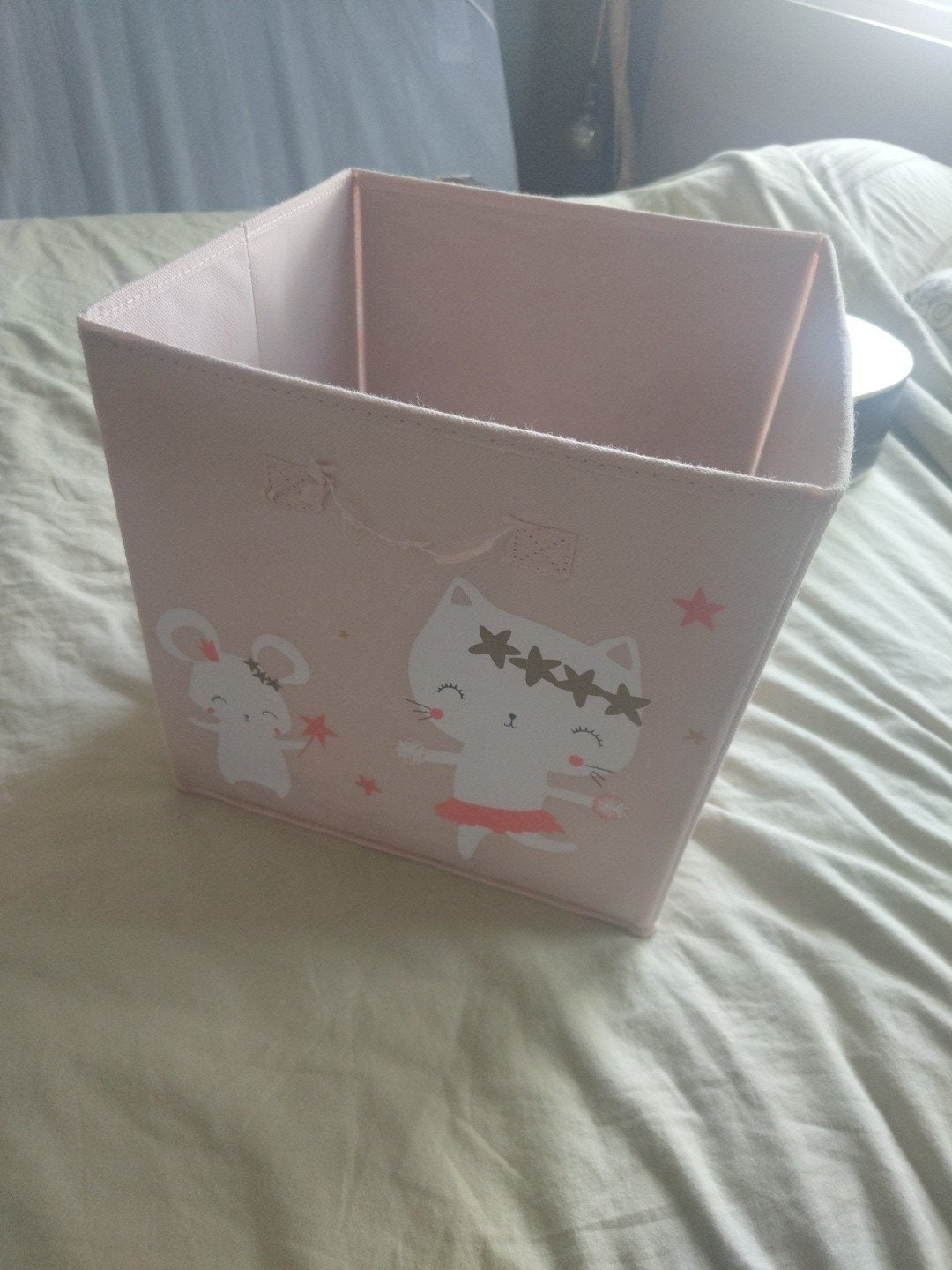 Roze opbergdoos met dierenprint, Ophalen, Gebruikt
