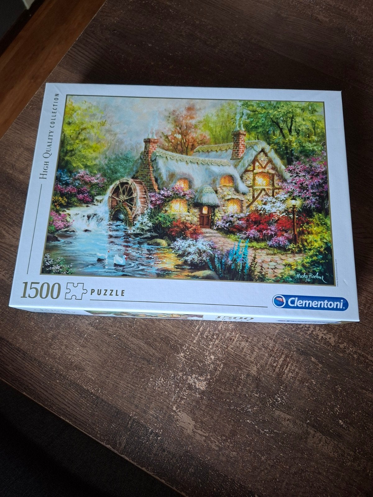 Clementoni Legpuzzel 1500 stukjes - Cottage met watermolen, Ophalen of Verzenden, 500 t/m 1500 stukjes, Zo goed als nieuw, Legpuzzel