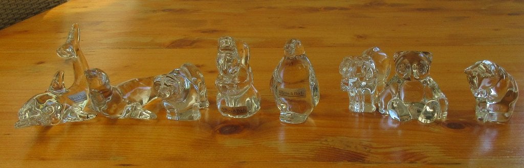 8 Glazen dieren beeldjes Villeroy & Boch, Ophalen of Verzenden