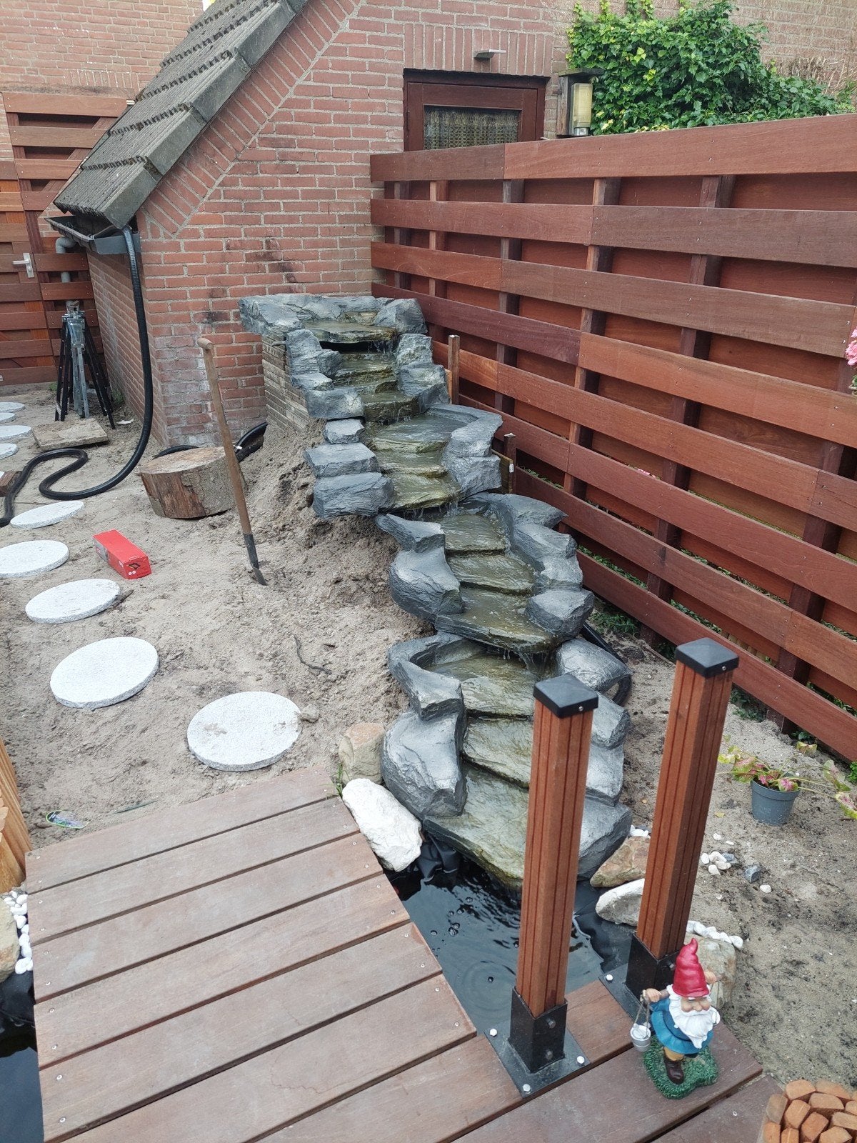 Complete waterval-/beekloopset voor vijver of tuin – 5 delig, Tuin en Terras, Ophalen, Gebruikt