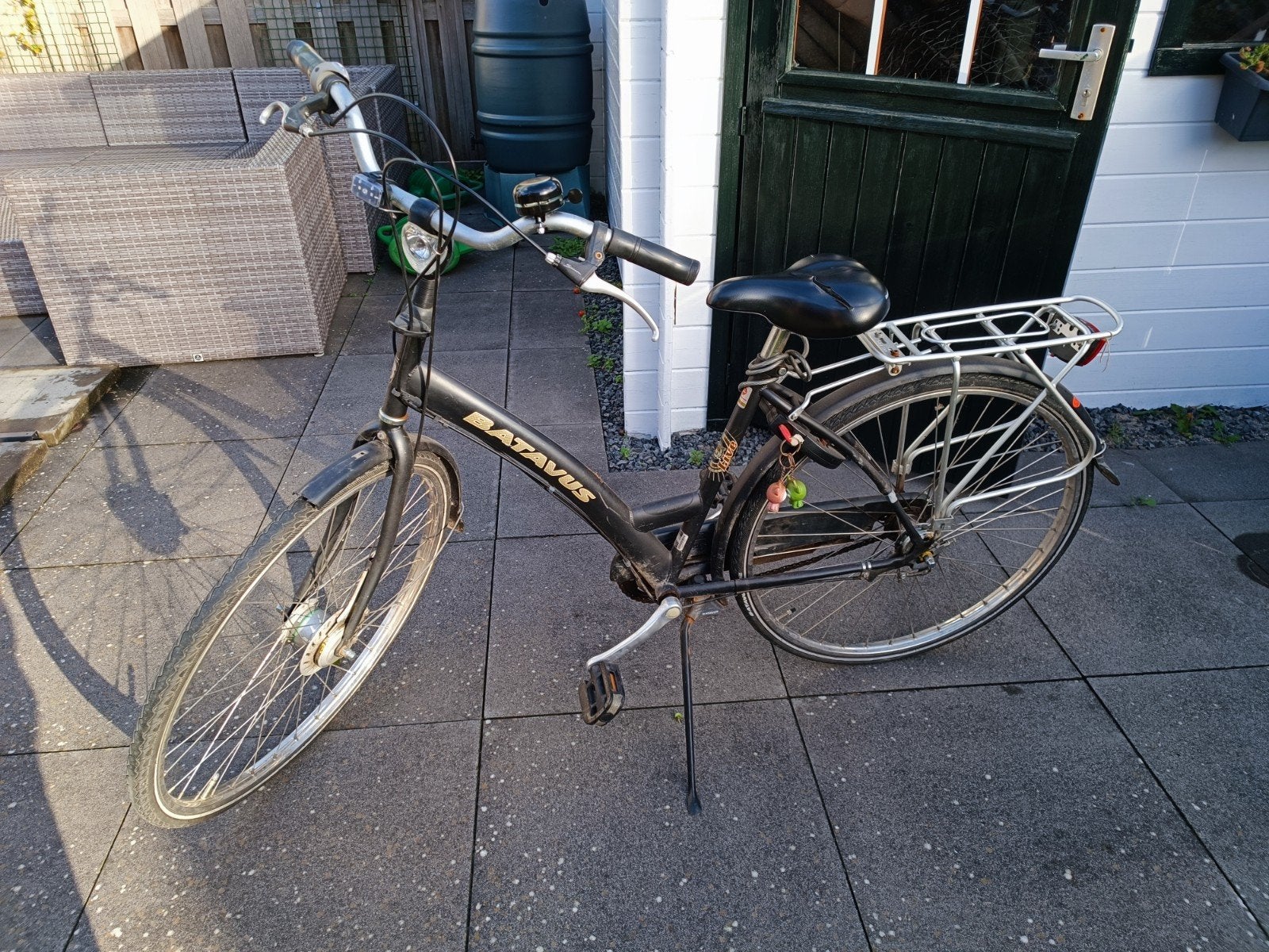Zwarte damesfiets Batavus framemaat 48, Ophalen, Gebruikt, 47 tot 50 cm, Versnellingen