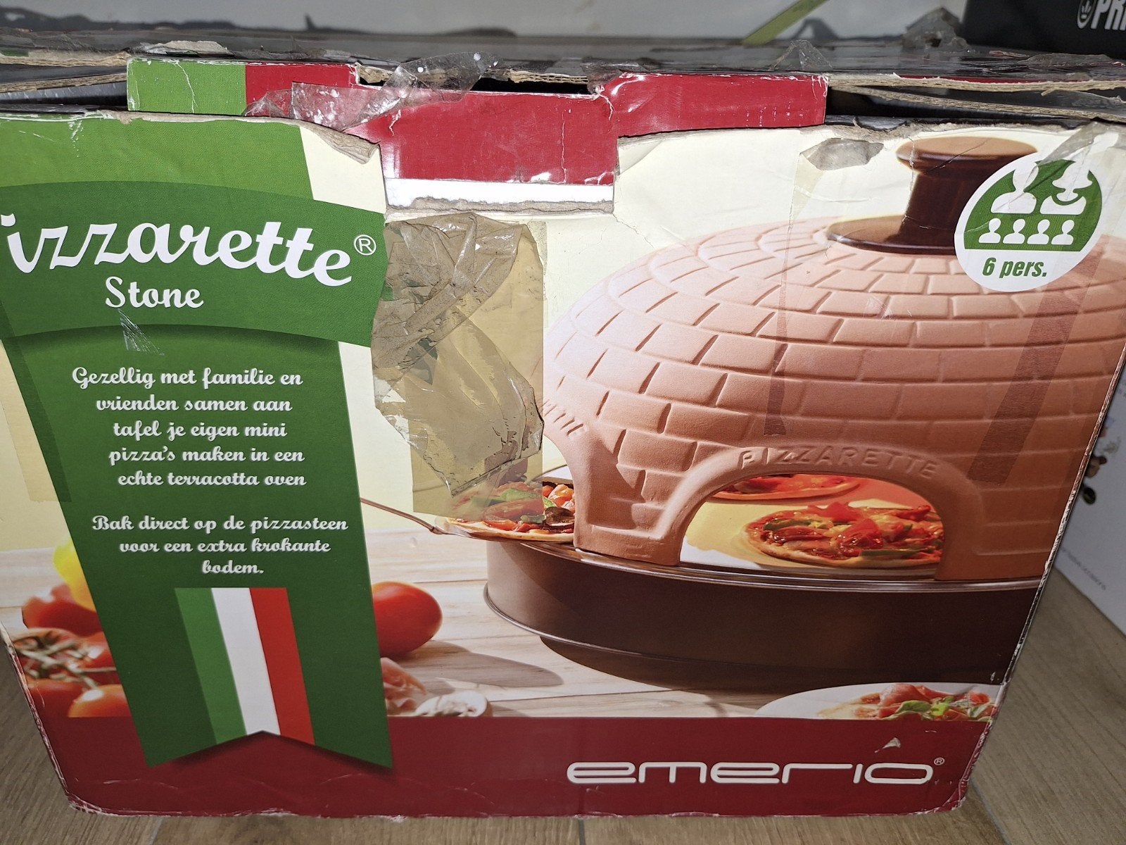 Emerio Pizzarette Stone - Pizzaoven voor 6 personen, Ophalen, Pizzaoven, Vrijstaand, Gebruikt