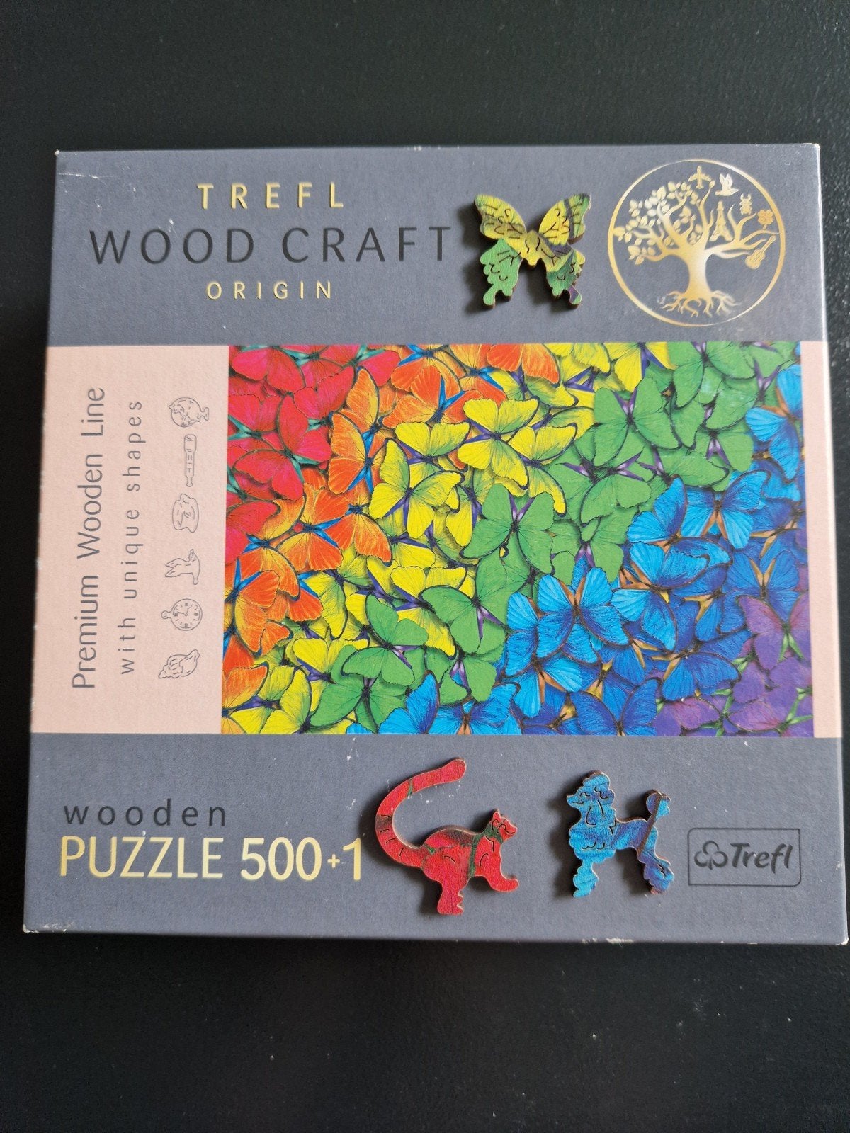 Trefl Wood Craft Origin Houten Puzzel Vlinders 500+1, Ophalen, 500 t/m 1500 stukjes, Zo goed als nieuw
