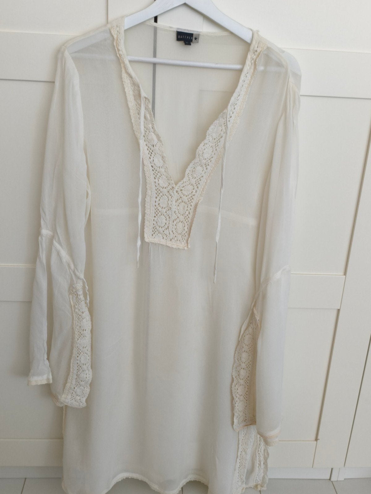 Witte tuniek met kanten details, Maat 38/40 (M), Wit, BATIK, Ophalen of Verzenden