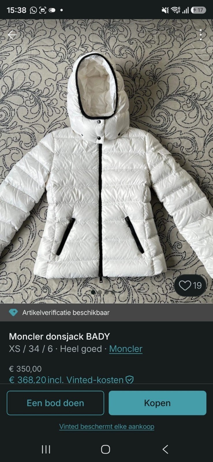Moncler winterjas XS - Nooit gedragen, Kleding | Dames, Jassen | Winter, Moncler, Ophalen of Verzenden, Nieuw, Maat 34 (XS) of kleiner