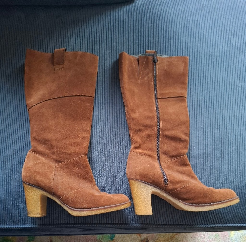 Dames laarzen, Ophalen, Hoge laarzen, Bruin, Gedragen