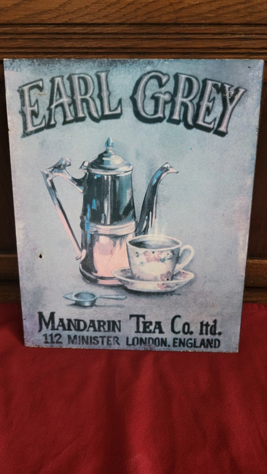 Vintage Earl Grey Thee Reclamebord - Mandarin Tea Co., Ophalen