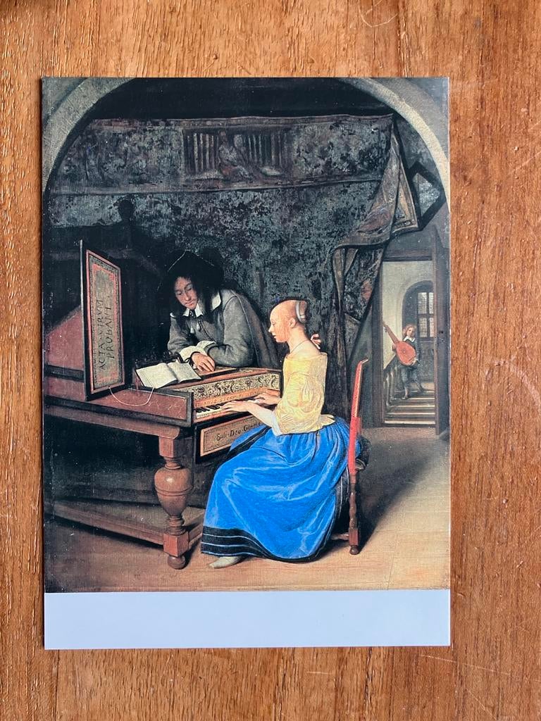 Jan Steen - Jonge vrouw spelend op een klavecimbel, Verzamelen, Ansichtkaarten | Themakaarten, Ongelopen, 1980 tot heden, Muziek