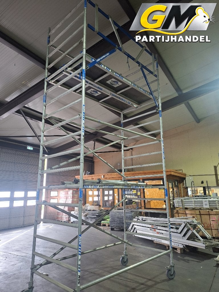 Alumexx / ASC aluminium rolsteiger – ca. 6 meter werkhoogte, Ophalen, Gebruikt, Rolsteiger of Kamersteiger, 5 meter of hoger