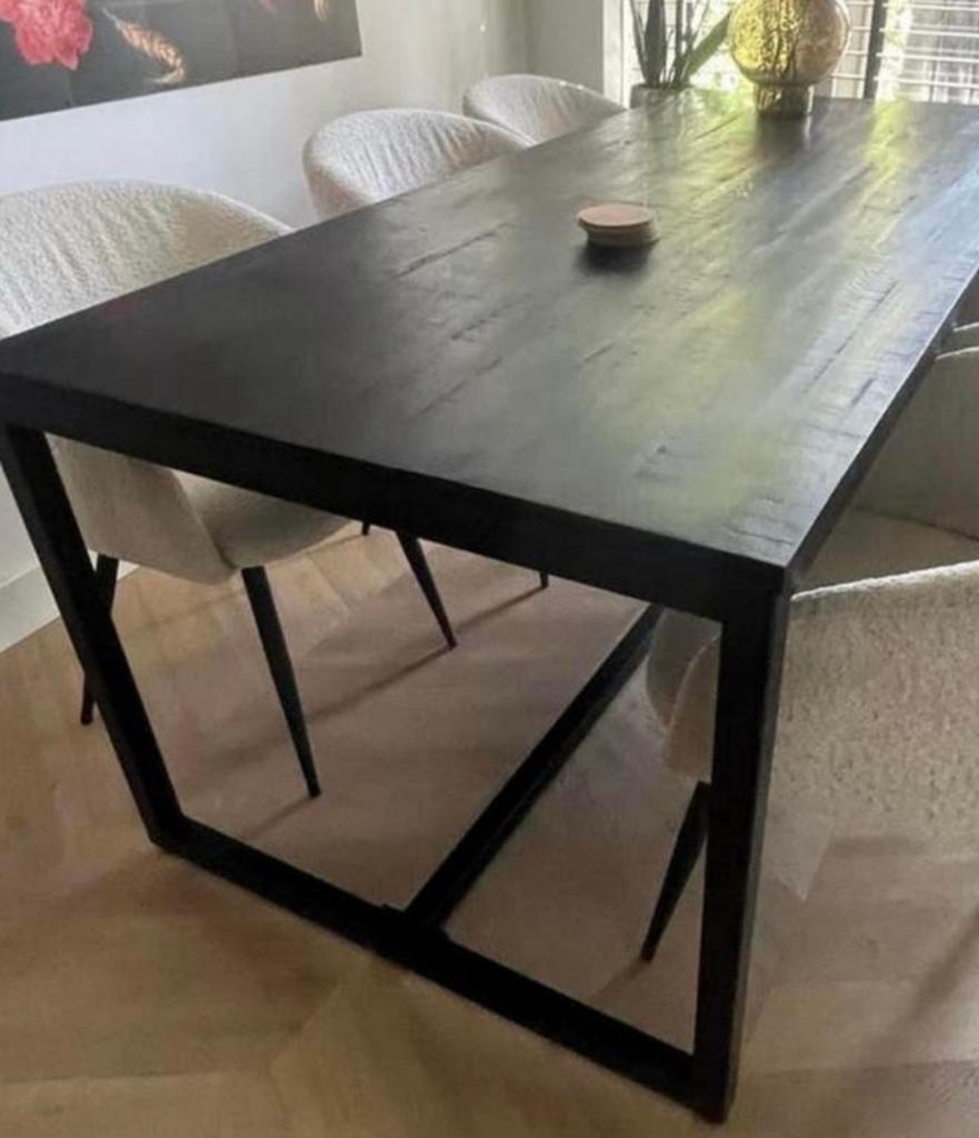 Hotel chique zwarte eettafel - zo goed als nieuw, Huis en Inrichting, Tafels | Eettafels, Ophalen, 200 cm of meer, 50 tot 100 cm