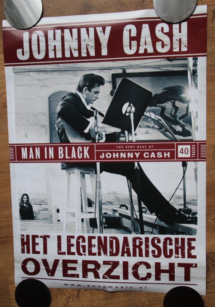 Johnny Cash originele poster voor de cd Man in Black, Ophalen of Verzenden, Zo goed als nieuw, Poster, Artwork of Schilderij