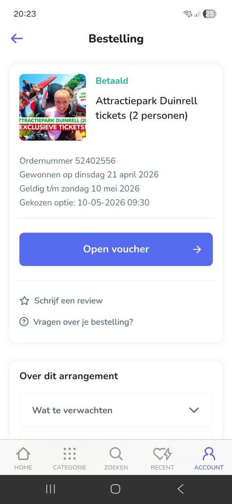 2 duinrell kaartjes voor zondag 10 mei, Tickets en Kaartjes, Twee personen, Ticket of Toegangskaart