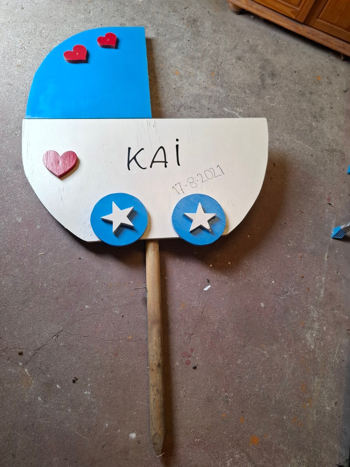 Geboortebord kinderwagen, Ophalen, Gebruikt, Geboortebord