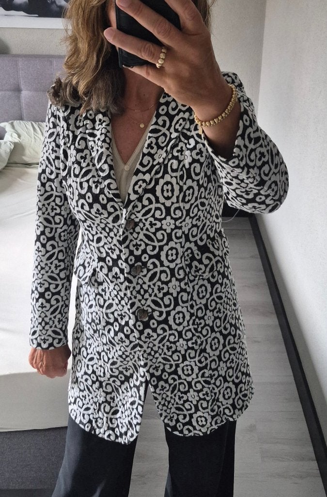Prachtig lang colbert van Helena Hart, maat M, Kleding | Dames, Maat 38/40 (M), Meerkleurig, Zo goed als nieuw, Jasje
