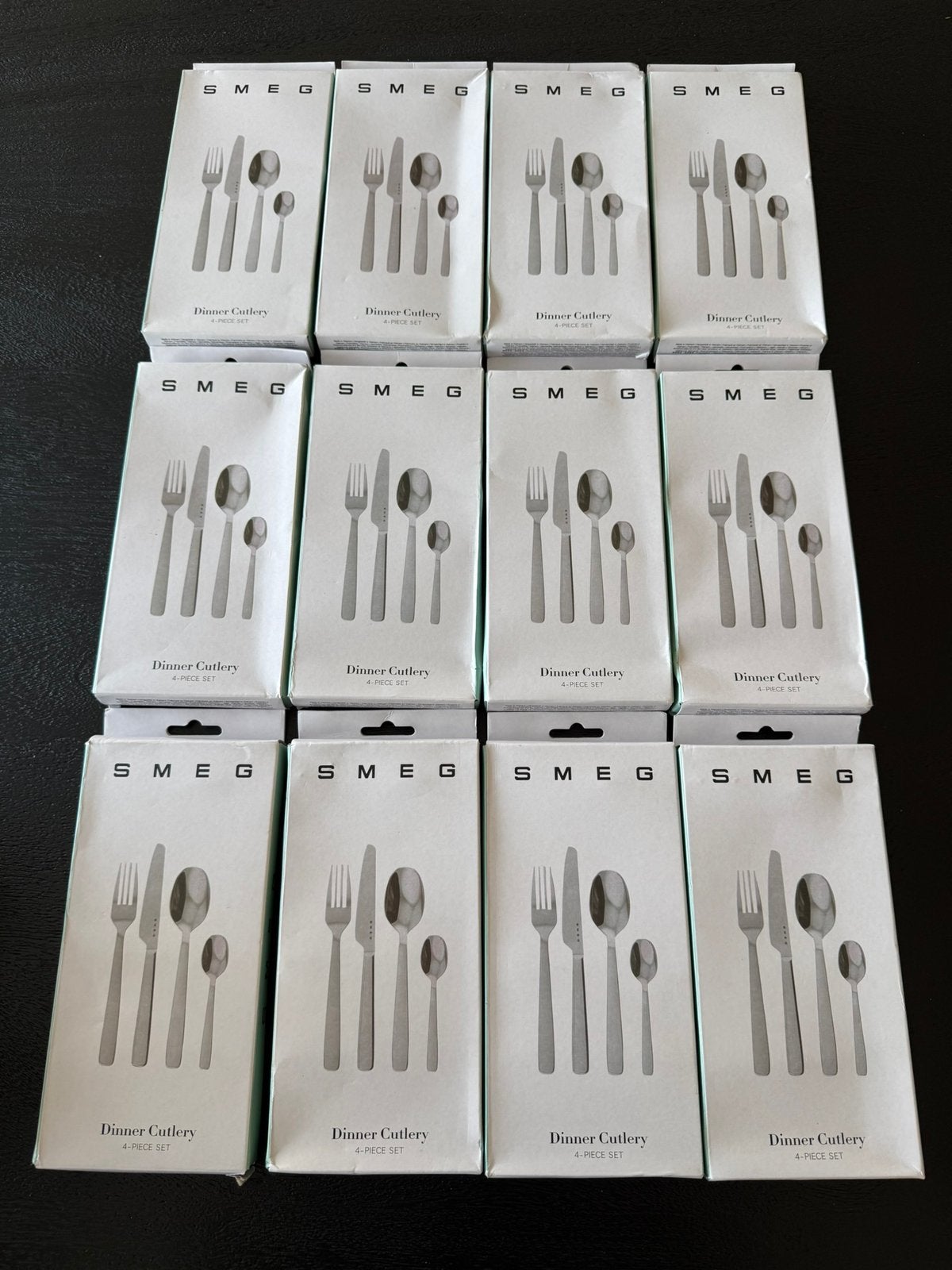 12x SMEG Bestekset | 4-delig Dinner Cutlery Set, Bestekset, Overige typen, Nieuw, Ophalen of Verzenden
