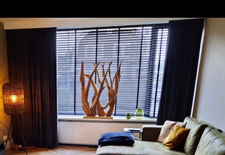 Houten jaloezien 298cm breed, Ophalen, Jaloezie, Gebruikt, 298 cm