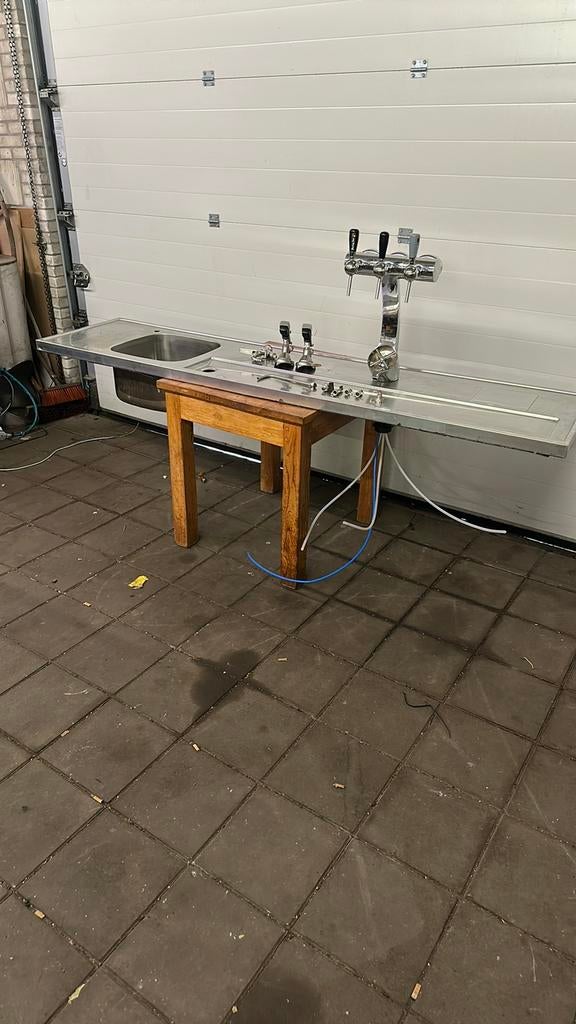 3 tapkranen met glazen spoeler en lekblad, Witgoed en Apparatuur, Thuistaps, ..., Zo goed als nieuw, ..., ...