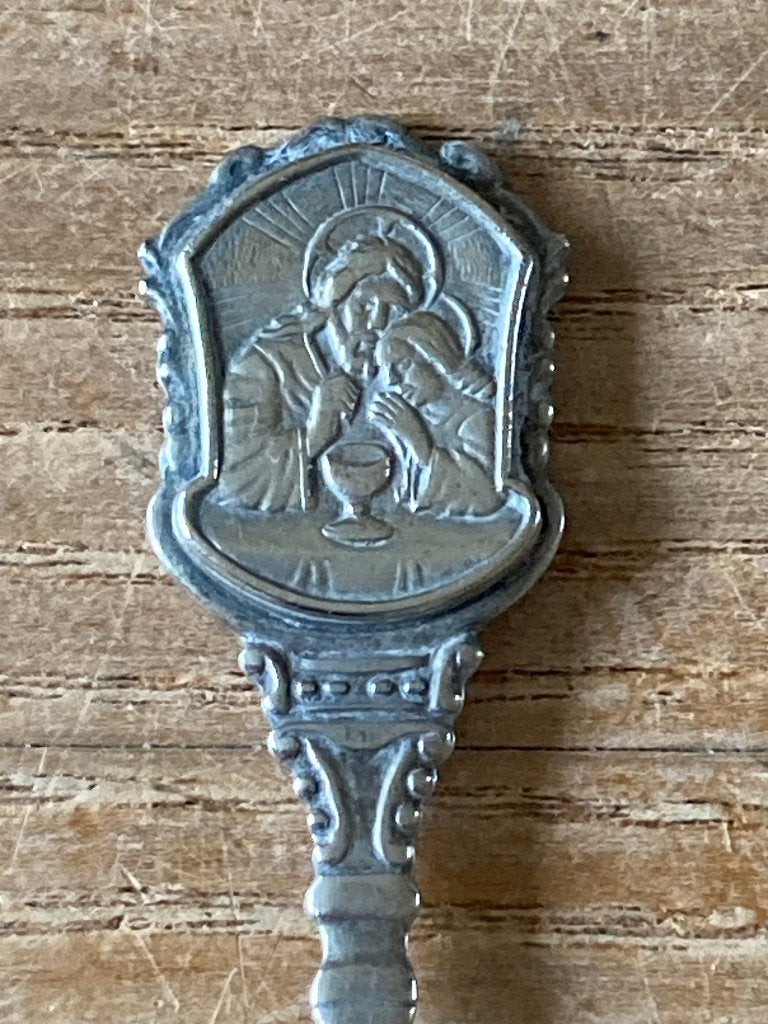 Vintage theelepeltje Jezus Christus kelk, Antiek en Kunst, Antiek | Religie, Ophalen of Verzenden