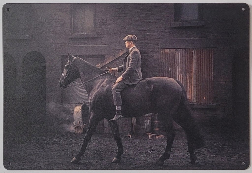 Peaky Blinders op paard reclamebord van metaal wandbord