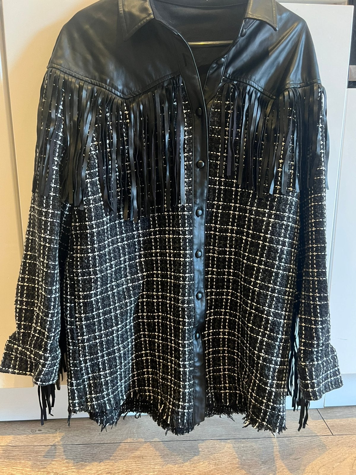 Loavies Franje Tweed Jasje Zwart/Wit - Zo goed als nieuw, Ophalen of Verzenden, Zo goed als nieuw, Maat 34 (XS) of kleiner, Zwart