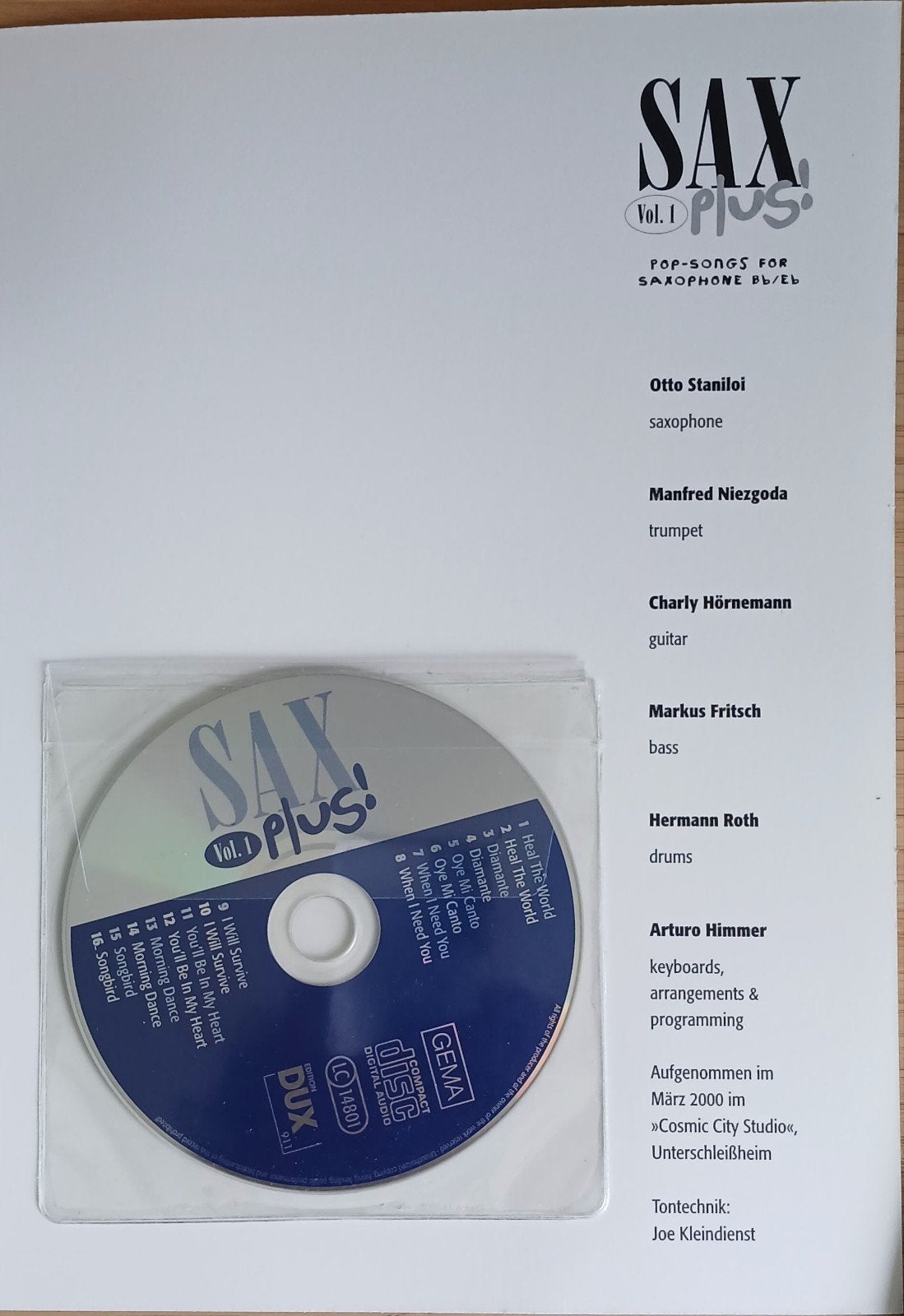Sax Plus! Vol. 1 - Pop-songs voor Saxofoon Bb/Eb met CD, Ophalen of Verzenden, Zo goed als nieuw, Overige typen