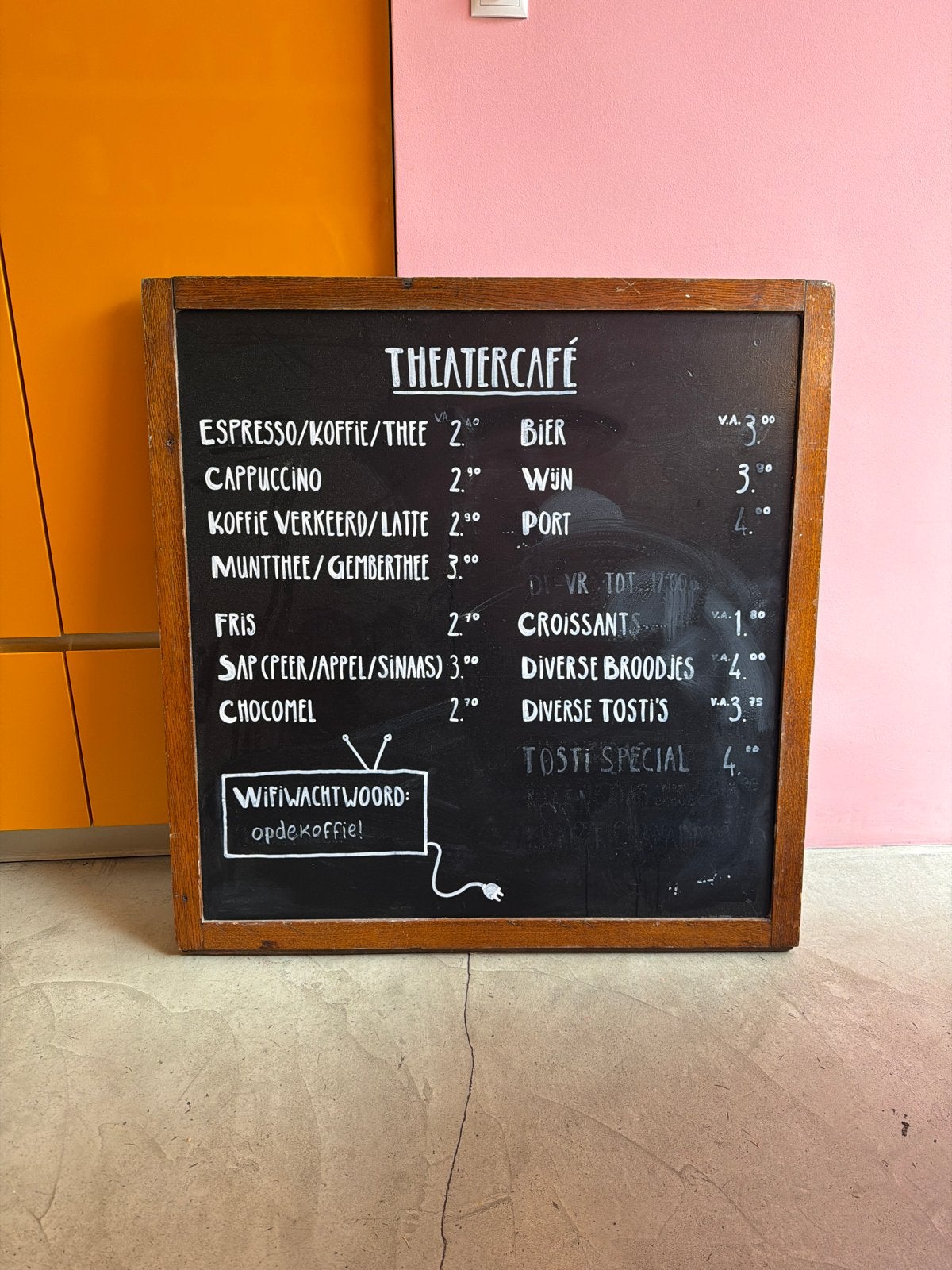 Groot krijtbord voor café, restaurant of thuis, Ophalen, Gebruikt