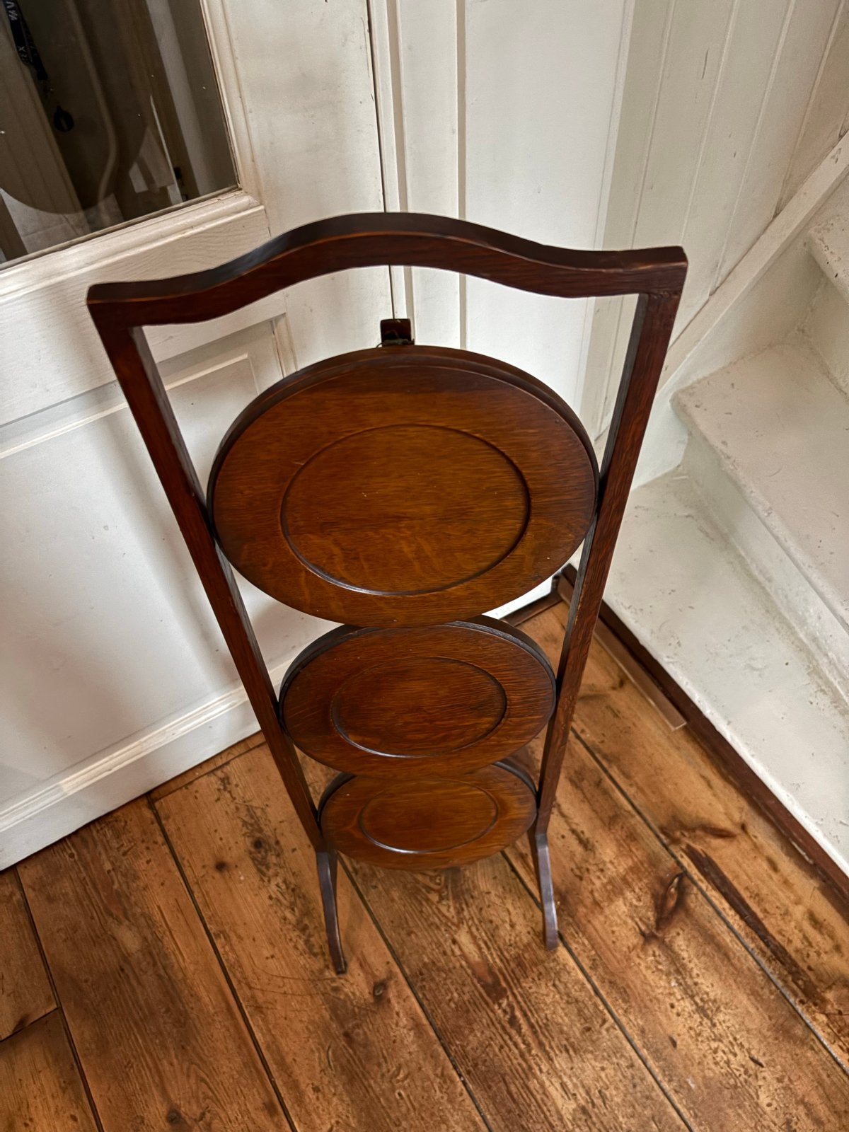 Antieke houten etagère met 3 lagen, Antiek en Kunst, Ophalen