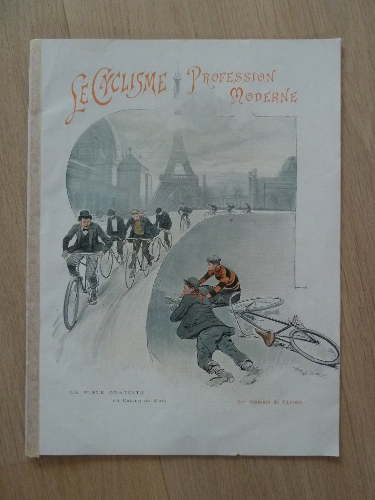 antieke fiets oldtimer koers fietsdocumenten posters 1895 !, Ophalen of Verzenden, Origineel