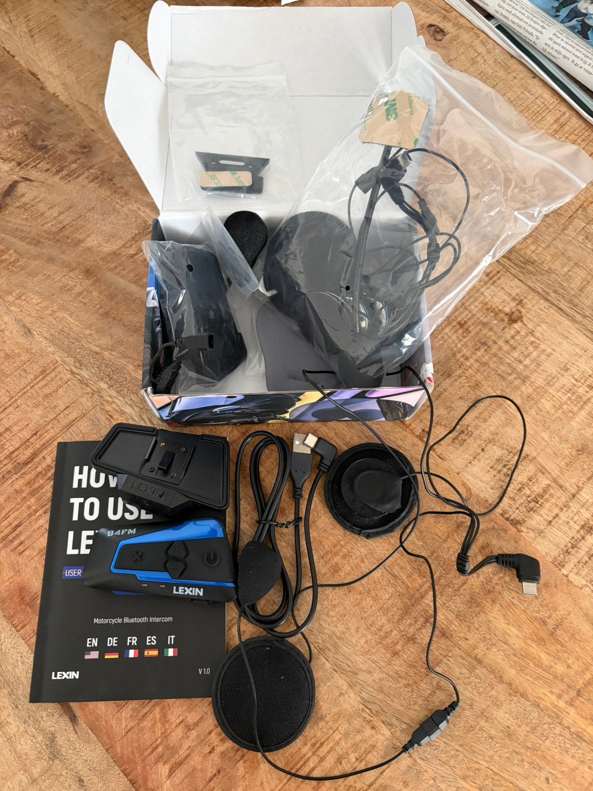 Lexin B4FM motor Bluetooth communicatieset, Ophalen of Verzenden, Zo goed als nieuw