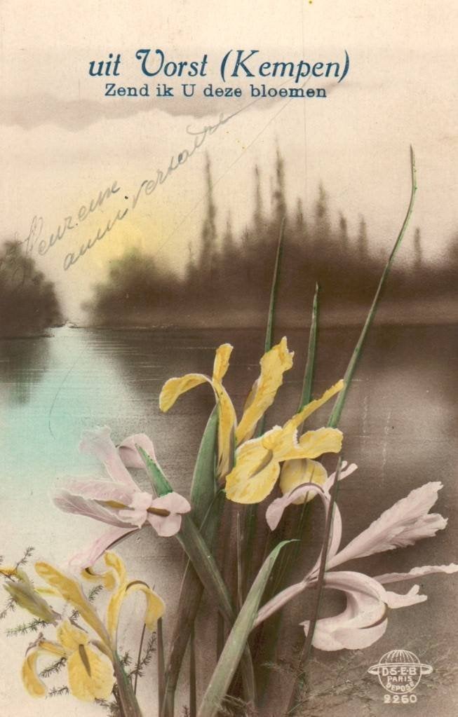 Uit Vorst (Belgische Kempen) Zend ik u deze Bloemen 1922, Verzamelen, Ansichtkaarten | België, Ophalen, 1920 tot 1940, Gelopen