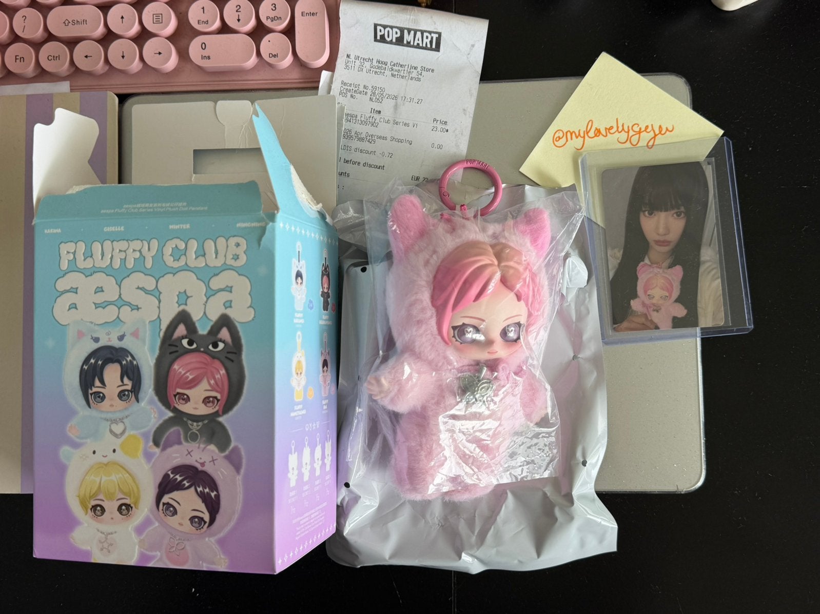 Aespa fluffy club pop mart collab secret ningning, Ophalen of Verzenden, Nieuw, Pop, Beeldje of Miniatuur