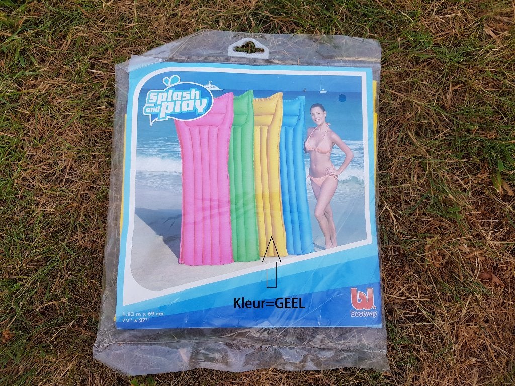 Luchtbed = Luchtmatras - plastic ( Kleur = GEEL ), Ophalen of Verzenden, Nieuw, 1-persoons