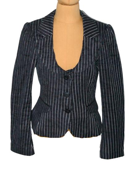 Summum jasje, blazer, krijtstreep, blauw, Mt. 38 / M, Kleding | Dames, Maat 38/40 (M), Summum, Zo goed als nieuw, Jasje