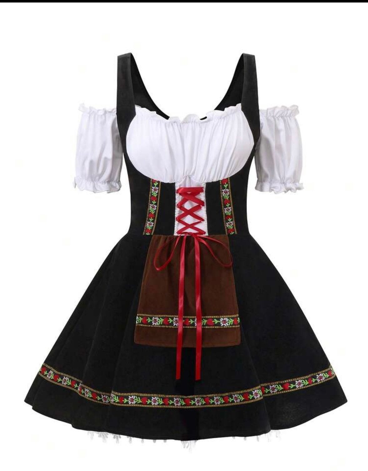 Zwart Dirndl Oktoberfest Jurkje, Kleding | Dames, Maat 38/40 (M), Verzenden, Kleding, Overige thema's