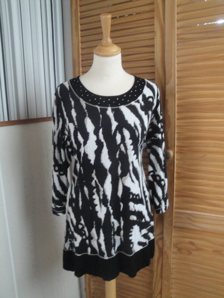 Zwart/beige/offwhite top SETTER maat 44, Zwart, Maat 42/44 (L), Ophalen of Verzenden, Zo goed als nieuw