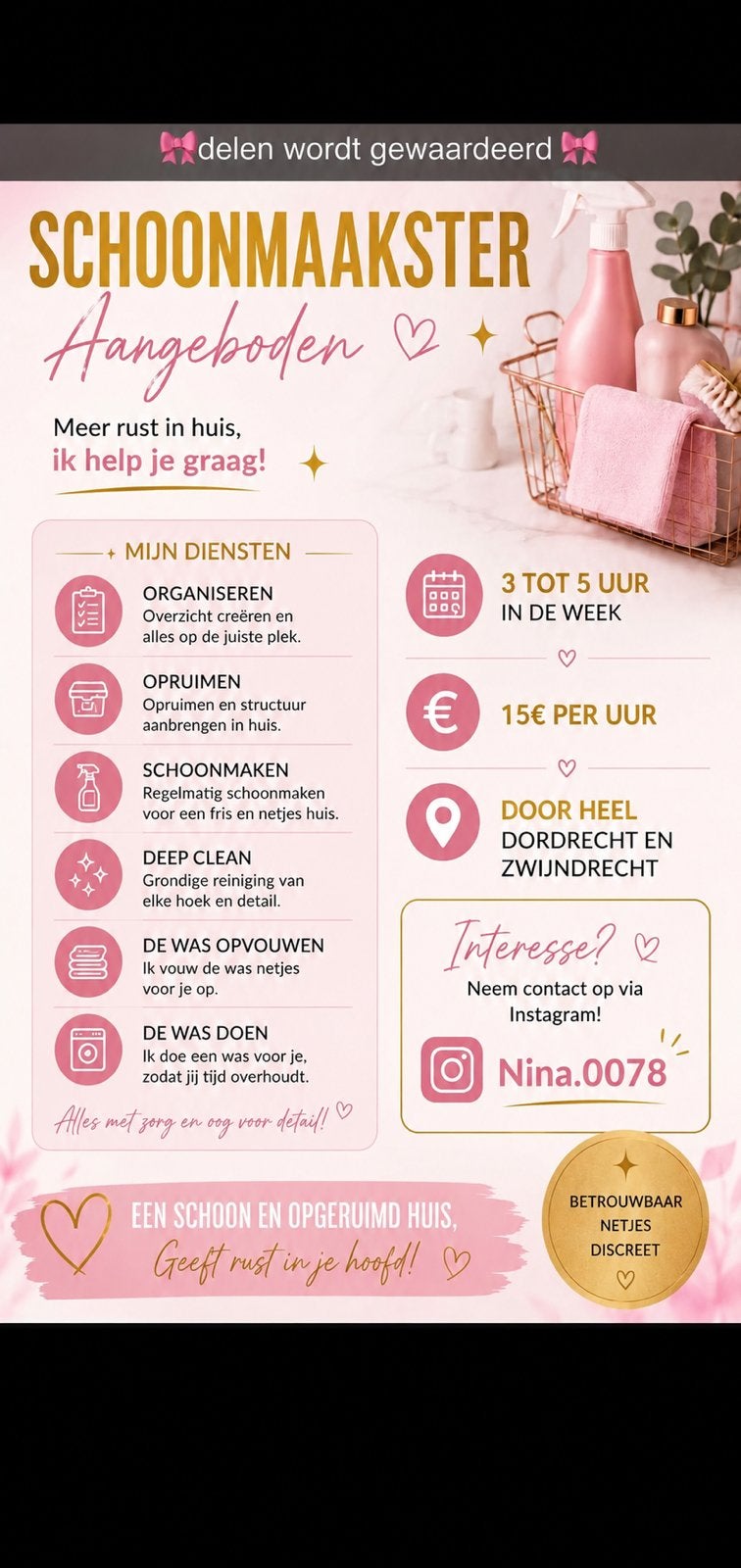 Schoonmaker aangeboden, Vacatures, Vanaf 10 jaar, Overige vormen