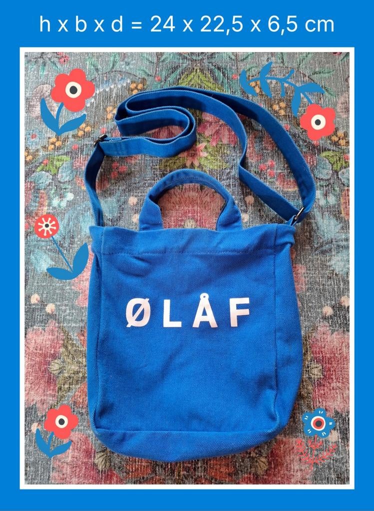 Olaf tasje korenblauw, praktisch formaat, Verzenden, Zo goed als nieuw, Blauw, Overige merken