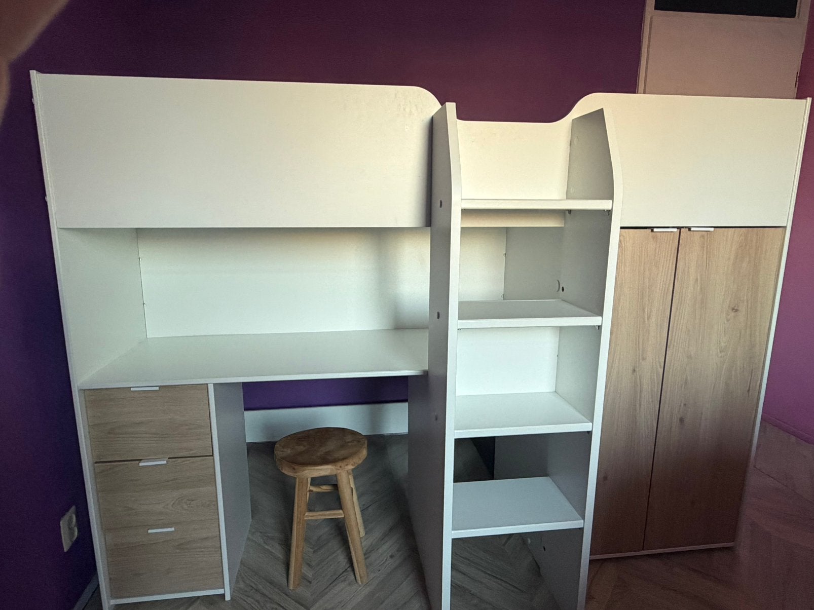 Halfhoogslaper Tom met kast en bureau, Kinderen en Baby's, Kinderkamer | Stapelbedden en Hoogslapers, Ophalen, Zo goed als nieuw